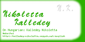 nikoletta kalledey business card